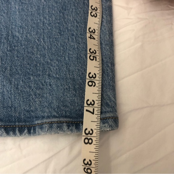 Levi’s Premium Ribcage Straight Ankle Jeans Size 29 Small Rip High waisted - Picture 13 of 14